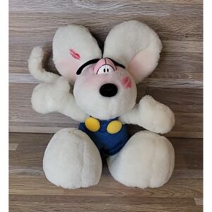 Thomas Goletz Diddl Comic Strip White Mouse Overalls Kisses Yellow Buttons Plush